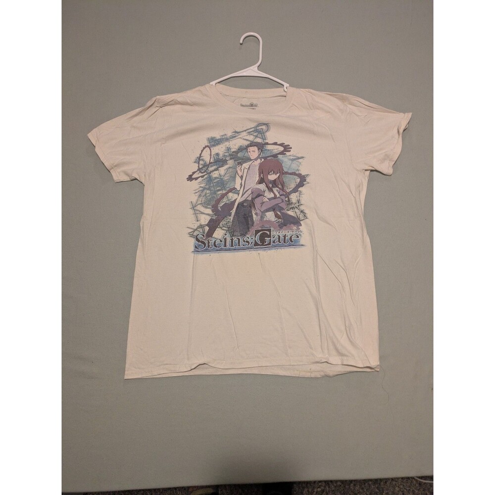 Steins Gate Anime T Shirt Mens L Cream Loot Crate Exclusive Okabe Kurisu